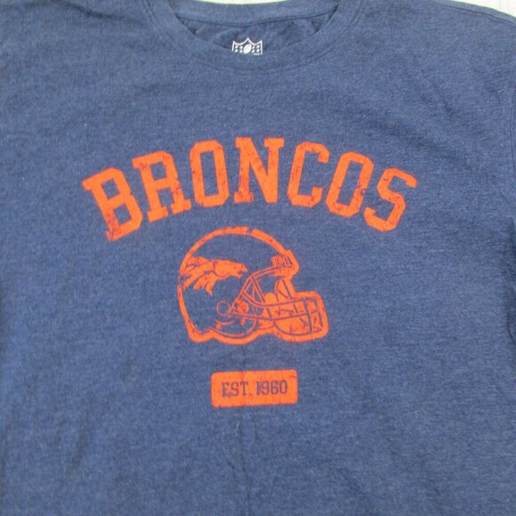 Denver Broncos T-Shirt Mens Large Navy Team Apparel NFL Football Sports Pullover - Picture 3 of 8